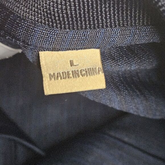 Vardon & Ray Mens Golf Polo Shirt Navy Blue Stripe Short Sleeve Size L Preppy - Picture 5 of 7